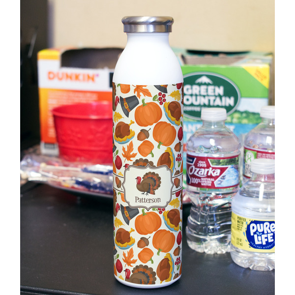 Traditional Thanksgiving 20oz Water Bottles - Full Print - In Context