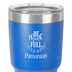 Traditional Thanksgiving 30 oz Stainless Steel Tumbler - Royal Blue - Double-Sided (Personalized)