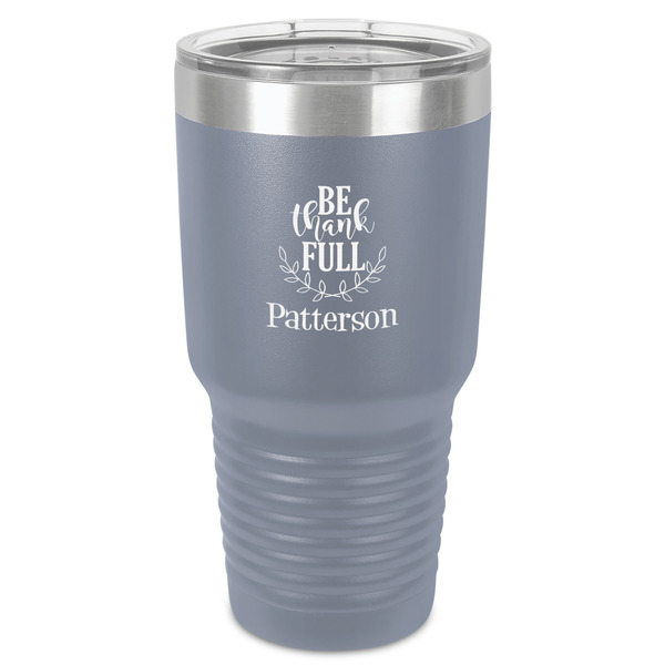 Custom Traditional Thanksgiving 30 oz Stainless Steel Tumbler - Grey - Single-Sided (Personalized)