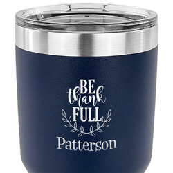 Traditional Thanksgiving 30 oz Stainless Steel Tumbler - Navy - Double Sided (Personalized)