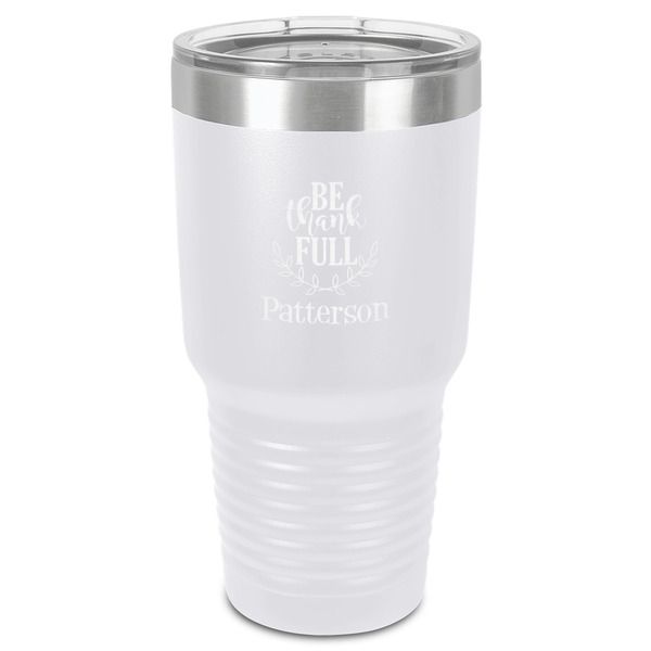 Custom Traditional Thanksgiving 30 oz Stainless Steel Tumbler - White - Single-Sided (Personalized)