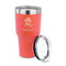 Traditional Thanksgiving 30 oz Stainless Steel Ringneck Tumblers - Coral - LID OFF
