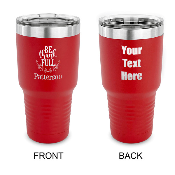 Custom Traditional Thanksgiving 30 oz Stainless Steel Tumbler - Red - Double Sided (Personalized)