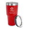Traditional Thanksgiving 30 oz Stainless Steel Ringneck Tumblers - Red - LID OFF