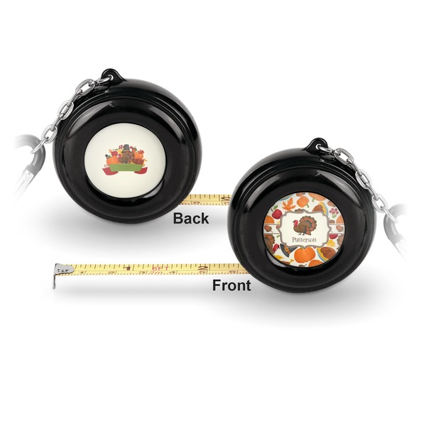Traditional Thanksgiving 6-Ft Pocket Tape Measure with Carabiner Hook - Front and Back