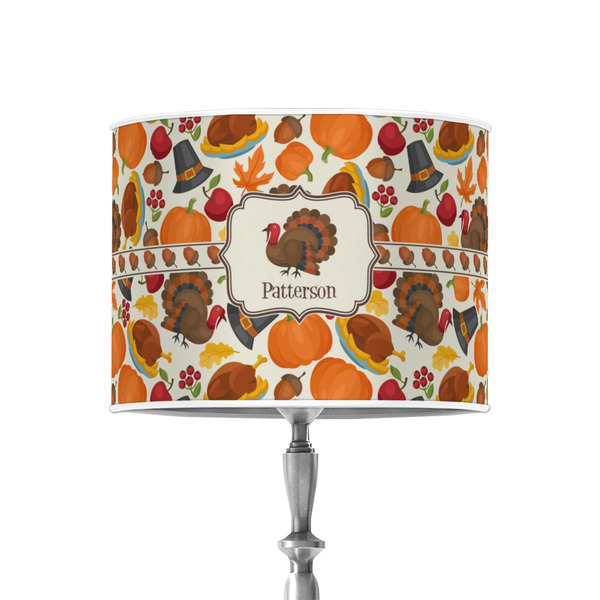 Traditional Thanksgiving 8" Drum Lampshade - ON STAND (Poly Film)