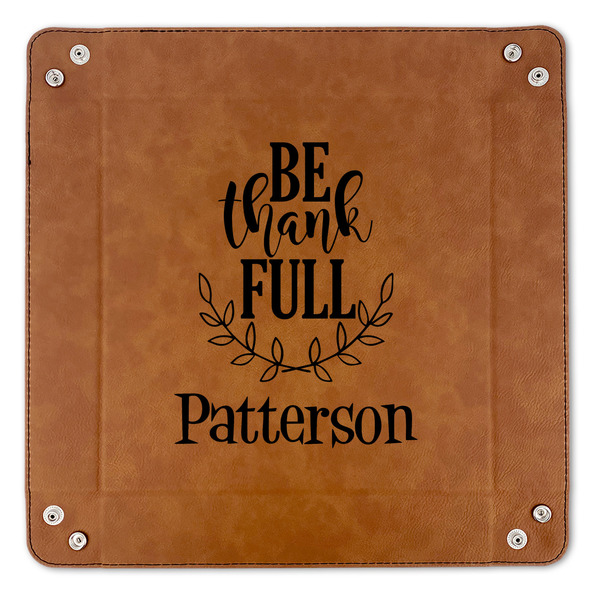 Traditional Thanksgiving 9" x 9" Leatherette Snap Up Tray - APPROVAL (FLAT)
