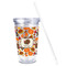 Traditional Thanksgiving Acrylic Tumbler - Full Print - Front straw out