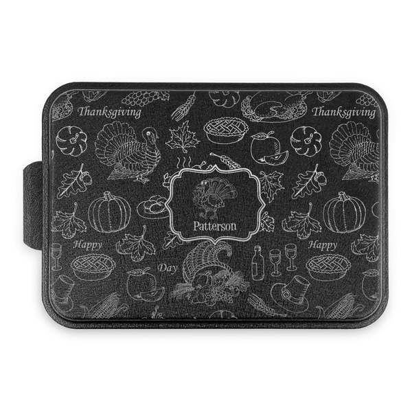 Custom Traditional Thanksgiving Aluminum Baking Pan with Black Lid (Personalized)
