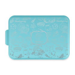 Traditional Thanksgiving Aluminum Baking Pan with Teal Lid (Personalized)