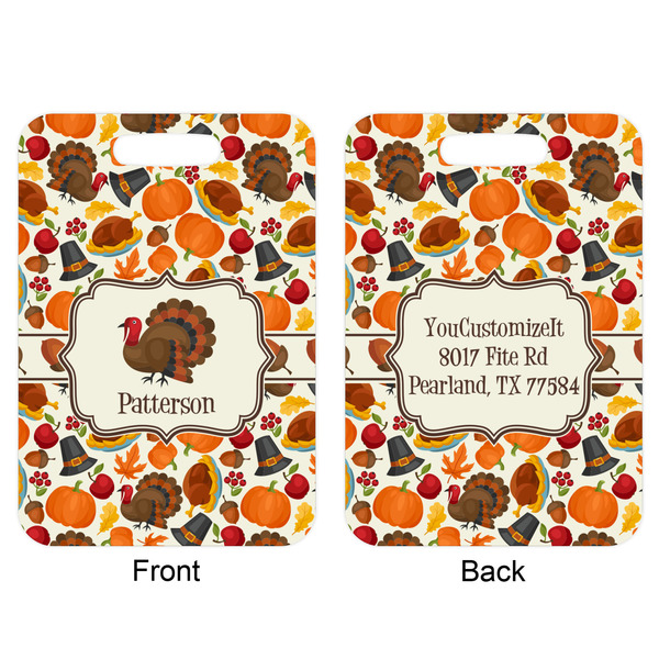 Traditional Thanksgiving Aluminum Luggage Tag (Front + Back)
