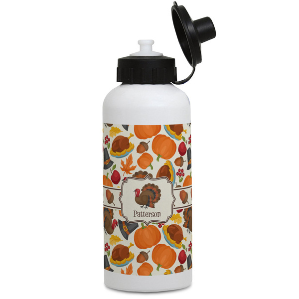 Custom Traditional Thanksgiving Water Bottles - Aluminum - 20 oz - White (Personalized)