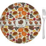 Traditional Thanksgiving 8" Glass Appetizer / Dessert Plates - Single or Set (Personalized)