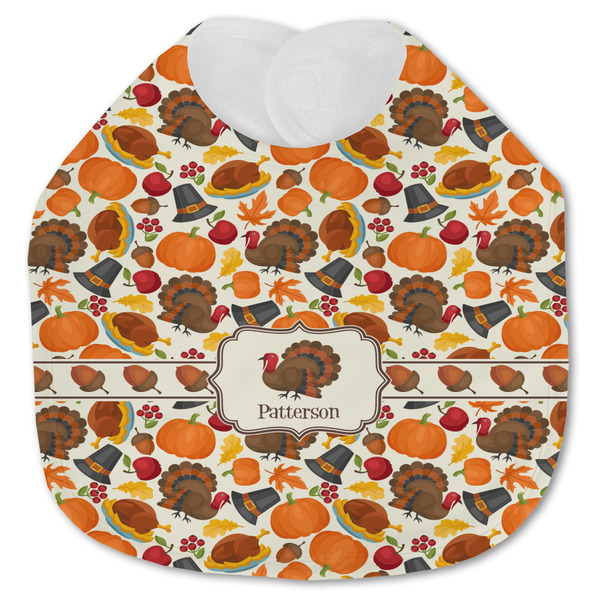 Custom Traditional Thanksgiving Jersey Knit Baby Bib w/ Name or Text