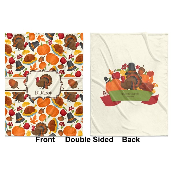Traditional Thanksgiving Baby Blanket (Double Sided - Printed Front and Back)