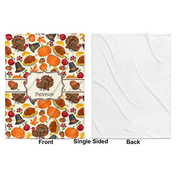 Traditional Thanksgiving Baby Blanket (Single Side - Printed Front, White Back)