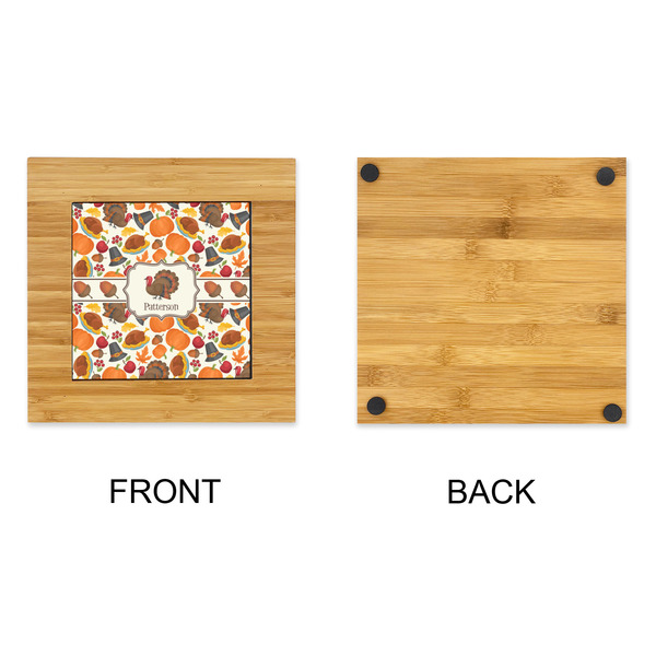 Traditional Thanksgiving Bamboo Trivet with 6" Tile - APPROVAL