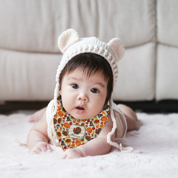 Traditional Thanksgiving Bandana Bib - (Lifestyle 2 girl)