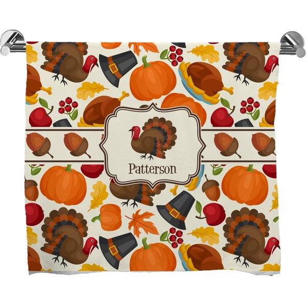 Custom Traditional Thanksgiving Bath Towel (Personalized)