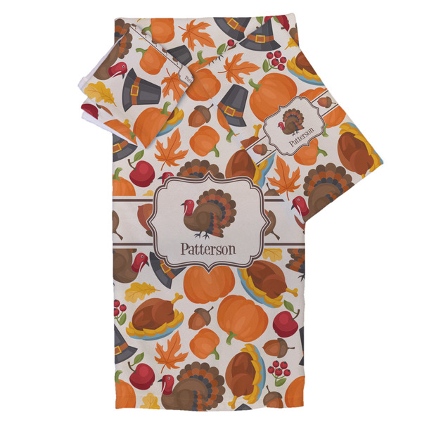 Custom Traditional Thanksgiving Bath Towel Set - 3 Pcs (Personalized)