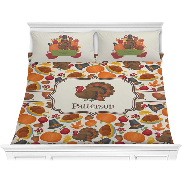 Custom Traditional Thanksgiving Comforter Set - King (Personalized)