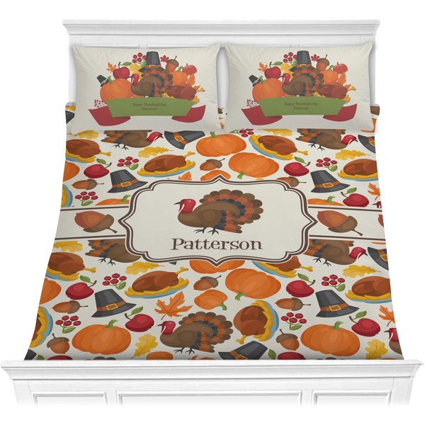Custom Traditional Thanksgiving Comforter Set - Full / Queen (Personalized)