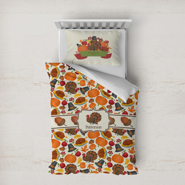Custom Traditional Thanksgiving Duvet Cover Set - Twin XL (Personalized)