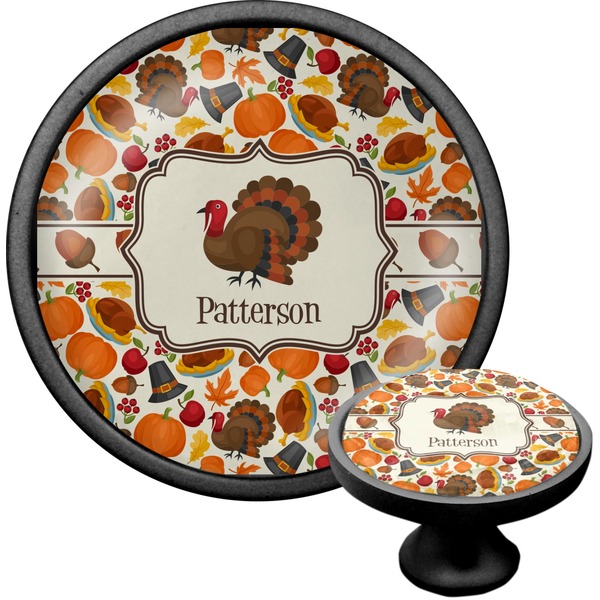 Custom Traditional Thanksgiving Cabinet Knob (Black) (Personalized)