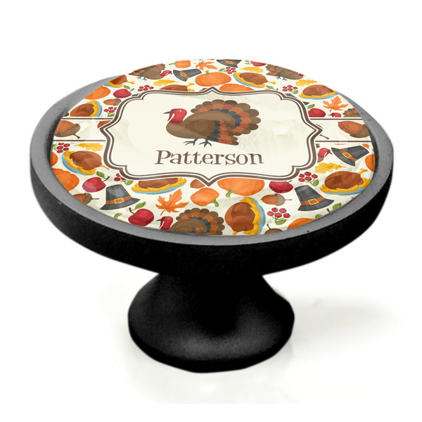 Traditional Thanksgiving Black Custom Cabinet Knob (Side)