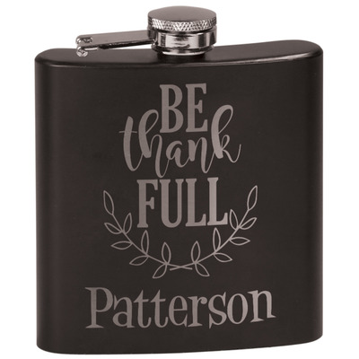Traditional Thanksgiving Black Flask Set (Personalized)