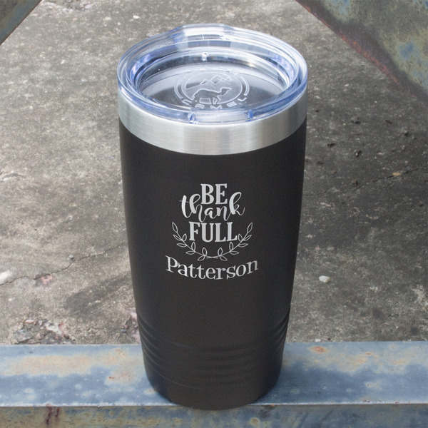 Traditional Thanksgiving Black Polar Camel Tumbler - 20oz - Angled