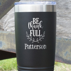 Traditional Thanksgiving 20 oz Stainless Steel Tumbler - Black - Single Sided (Personalized)