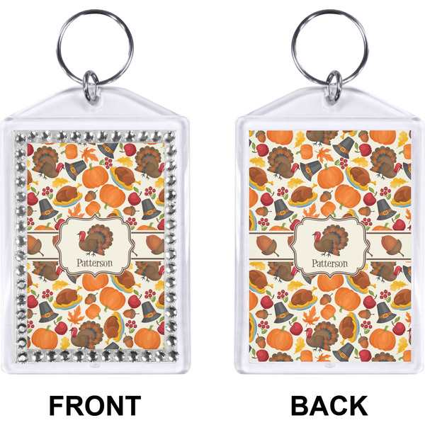 Traditional Thanksgiving Bling Keychain (Front + Back)
