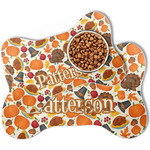 Traditional Thanksgiving Bone Shaped Dog Food Mat (Personalized)
