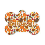 Traditional Thanksgiving Bone Shaped Dog ID Tag - Small (Personalized)