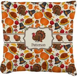 Traditional Thanksgiving Faux-Linen Throw Pillow 16" (Personalized)