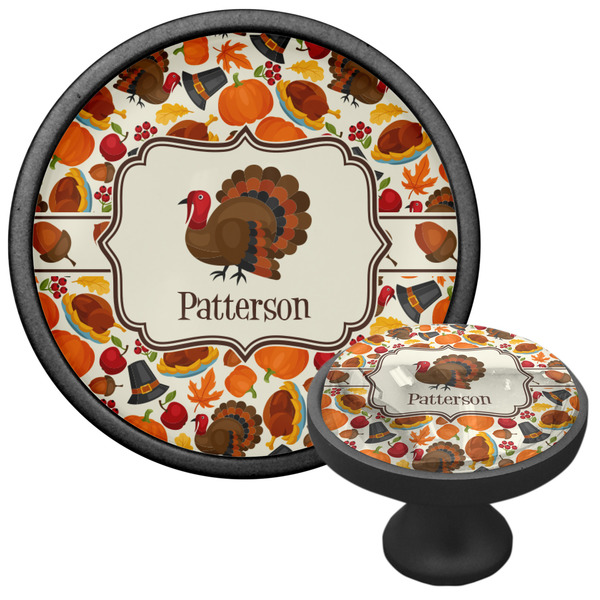 Traditional Thanksgiving Cabinet Knob - Black - Multi Angle