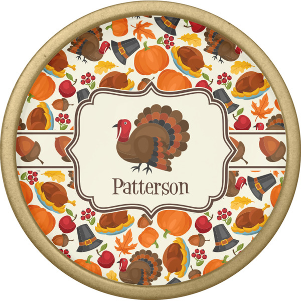 Traditional Thanksgiving Cabinet Knob - Gold - Front