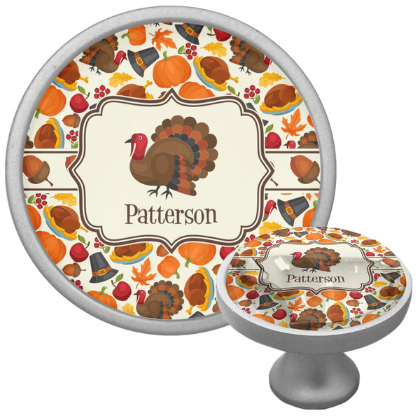 Custom Traditional Thanksgiving Cabinet Knob (Silver) (Personalized)