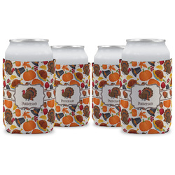 Traditional Thanksgiving Can Cooler (12 oz) - Set of 4 w/ Name or Text