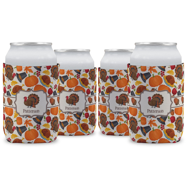 Custom Traditional Thanksgiving Can Cooler (12 oz) - Set of 4 w/ Name or Text