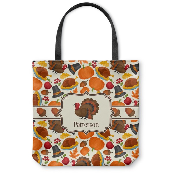 Custom Traditional Thanksgiving Canvas Tote Bag - Small - 13"x13" (Personalized)