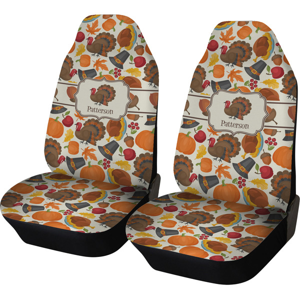 Custom Traditional Thanksgiving Car Seat Covers (Set of Two) (Personalized)