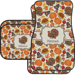 Traditional Thanksgiving Car Floor Mats Set - 2 Front & 2 Back (Personalized)