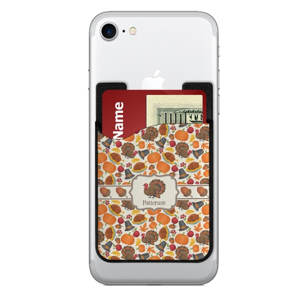 Custom Traditional Thanksgiving 2-in-1 Cell Phone Credit Card Holder & Screen Cleaner (Personalized)