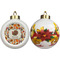 Traditional Thanksgiving Ceramic Christmas Ornament - Poinsettias (APPROVAL)