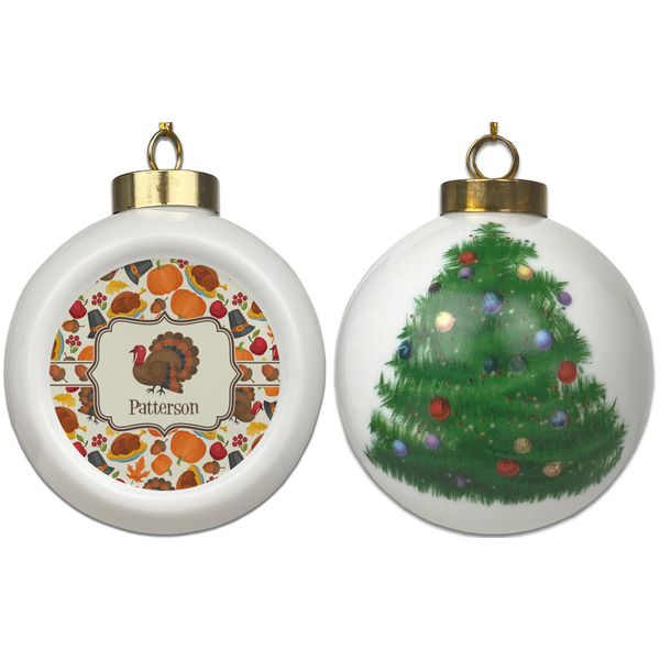 Traditional Thanksgiving Ceramic Christmas Ornament - X-Mas Tree (APPROVAL)
