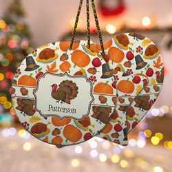 Traditional Thanksgiving Ceramic Ornament w/ Name or Text