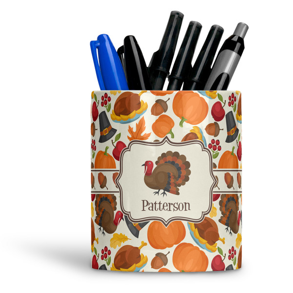 Custom Traditional Thanksgiving Ceramic Pen Holder