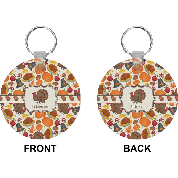 Traditional Thanksgiving Circle Keychain (Front + Back)